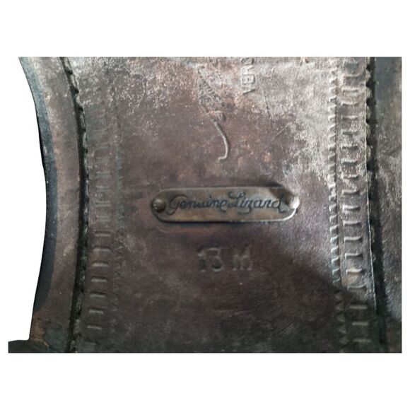 Mezlan Dress 13 Mens Black Genuine Lizard Derby Square Toe Lace Up Animal Print - Picture 12 of 12